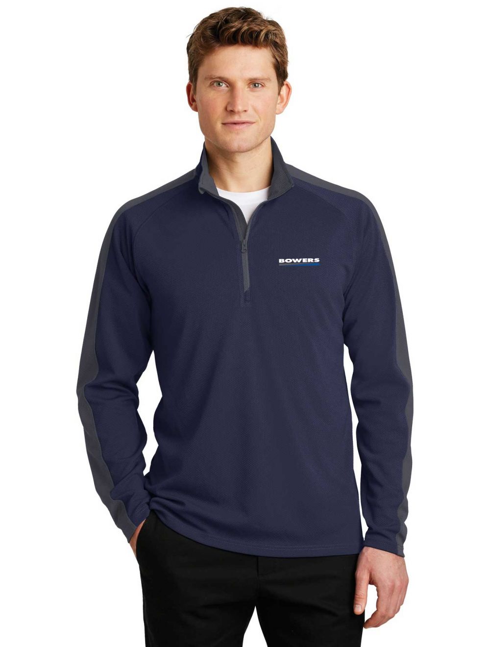 Sport Tek Sport Wick Textured Colorblock 1 4 Zip Pullover ST861