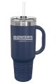 40 oz. Navy Blue Travel Mug with Handle with Straw - LTM7406